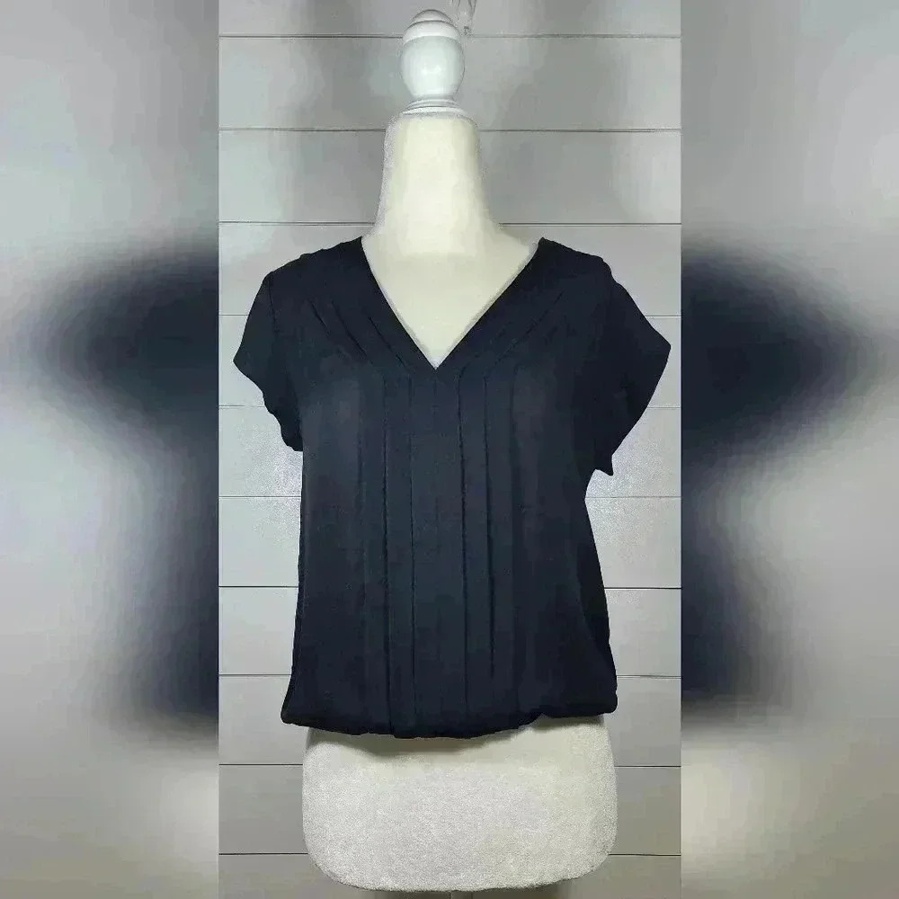 Joie Black Silk Cap Sleeve Blouse